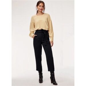 Aritzia Wilfred Jallade / Tie Front Pant in Navy/White Stripe Sz 4
